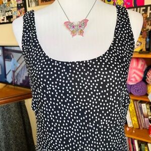 Black Polka Dot Sleeveless Tank Top